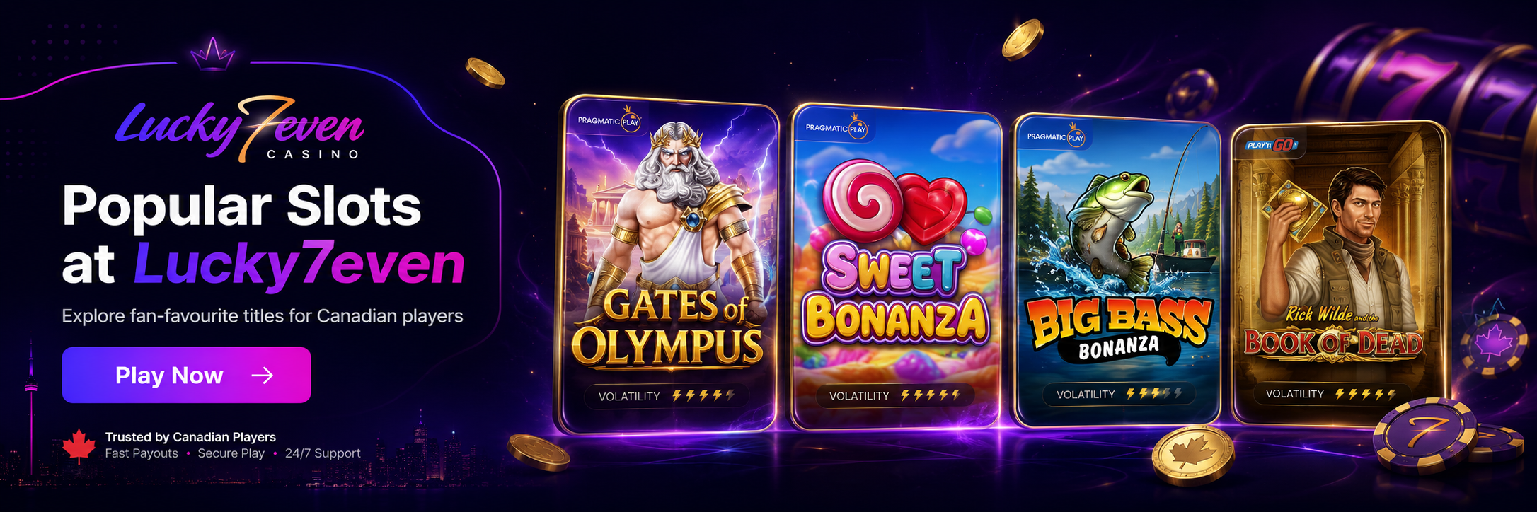 Lucky7even Online Casino Games